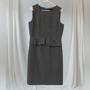 TAHARI Arthur S Levine Navy & White Polka Dot Dress Size 12